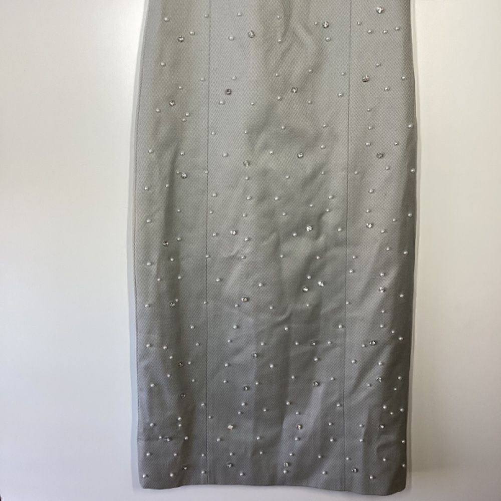 Stine Goya Aly Gray Beaded‎  Rhinestone Strap Midi Dress In Crystal Clusters XXS - Picture 6 of 15